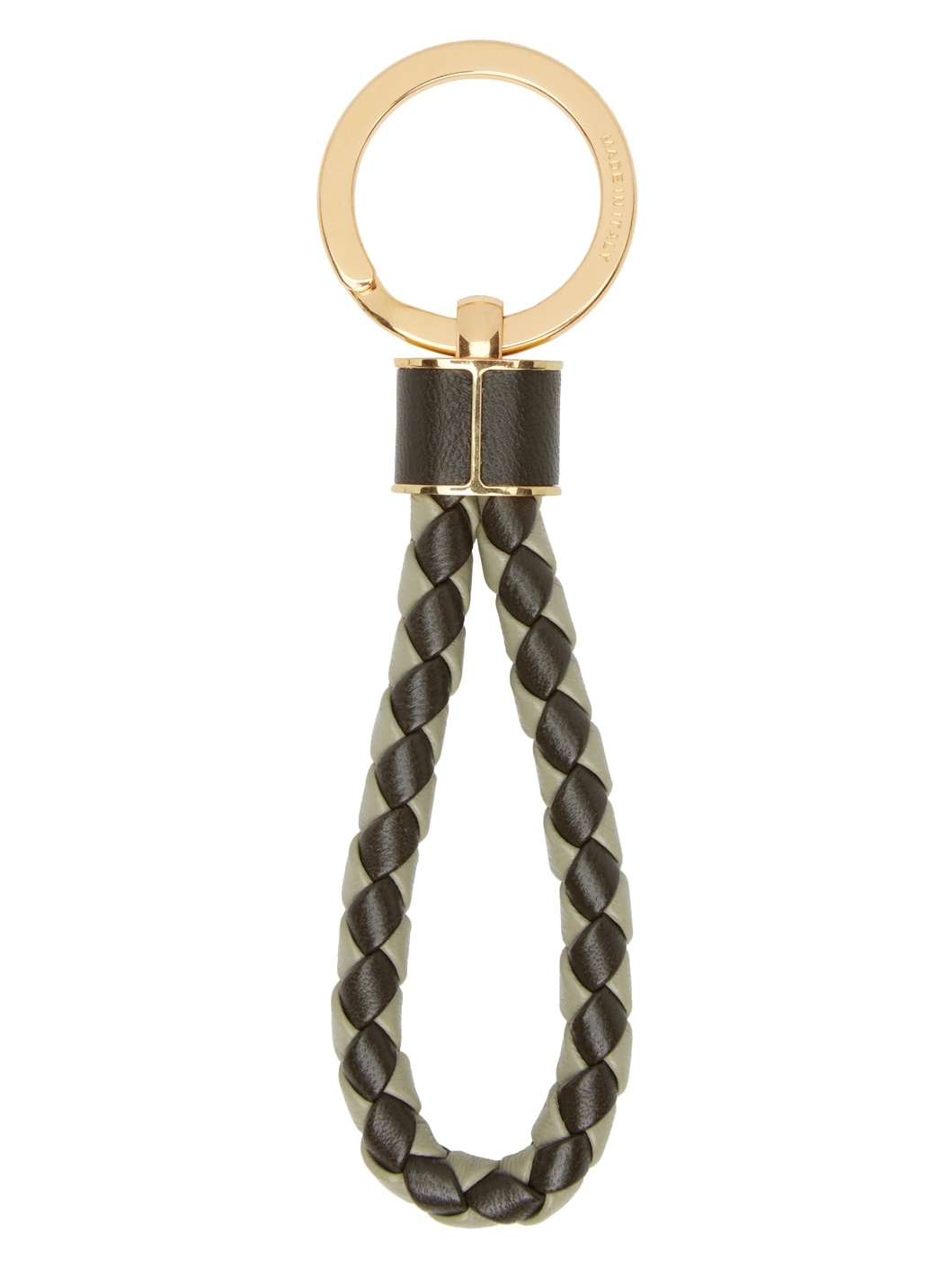Khaki & Green Intreccio Keychain - 2