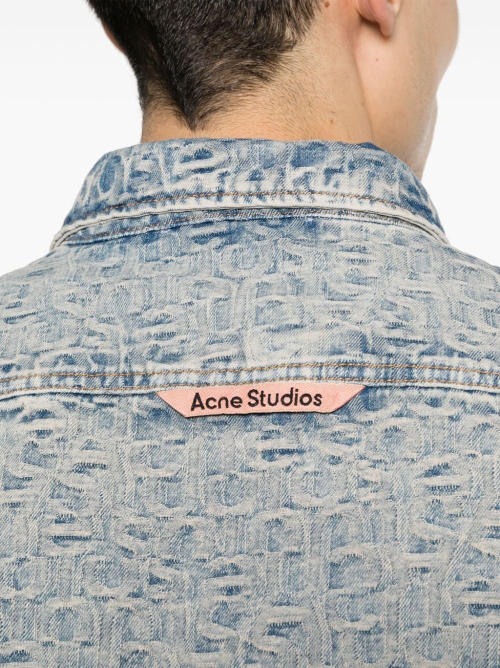 monogram-jacquard denim shirt - 5