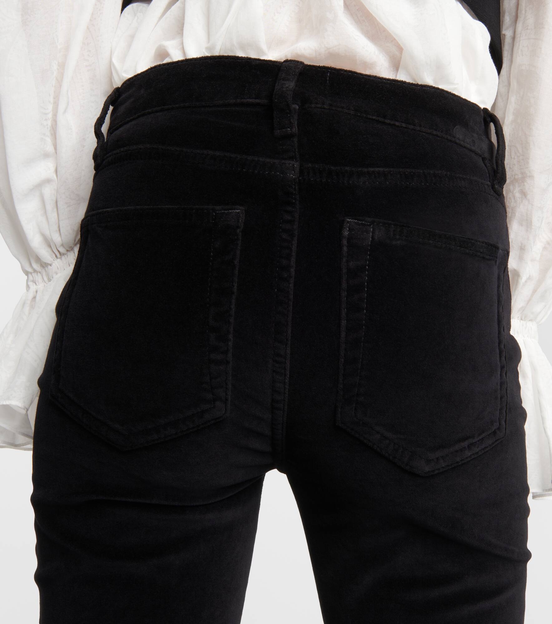 High-rise velvet flared pants - 6