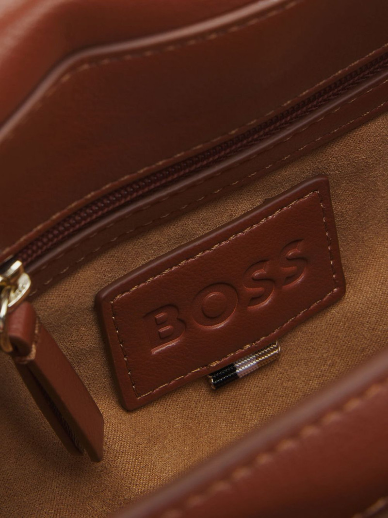 BOSS quilted denim shoulder bag outlook