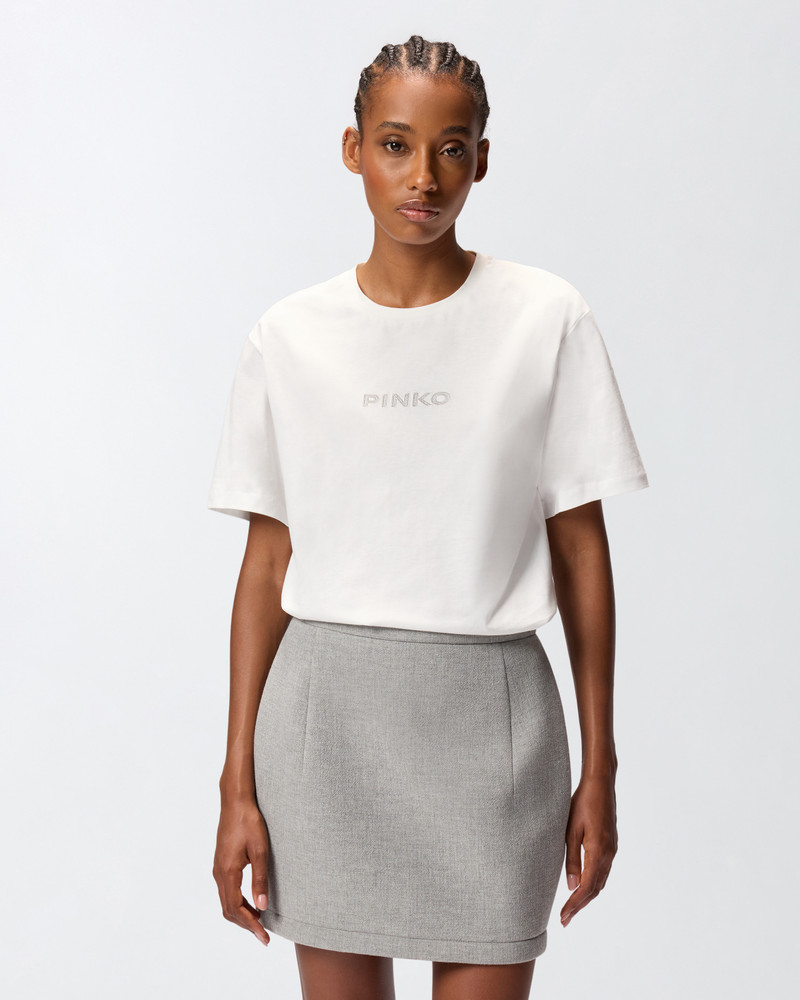 PINKO RHINESTONE LOGO T-SHIRT outlook