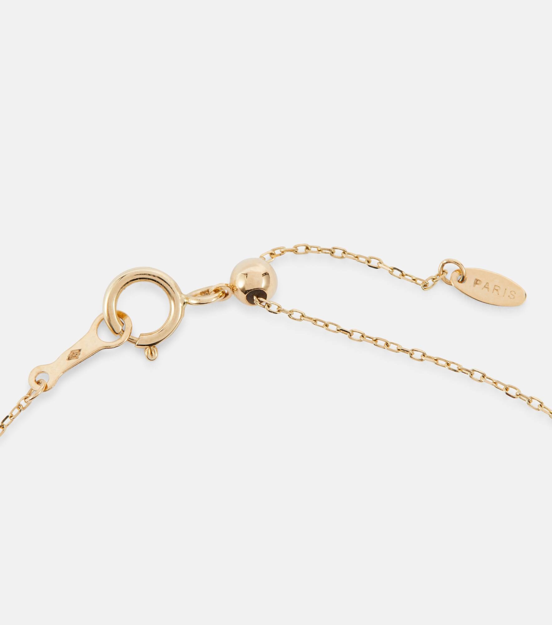 18kt gold chain necklace with white diamond - 4