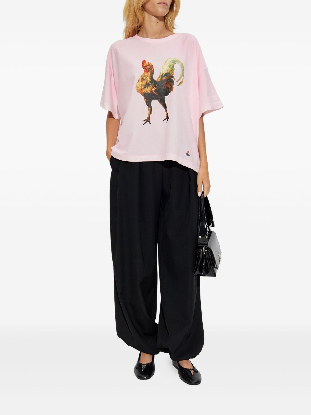 rooster-print T-shirt - 2