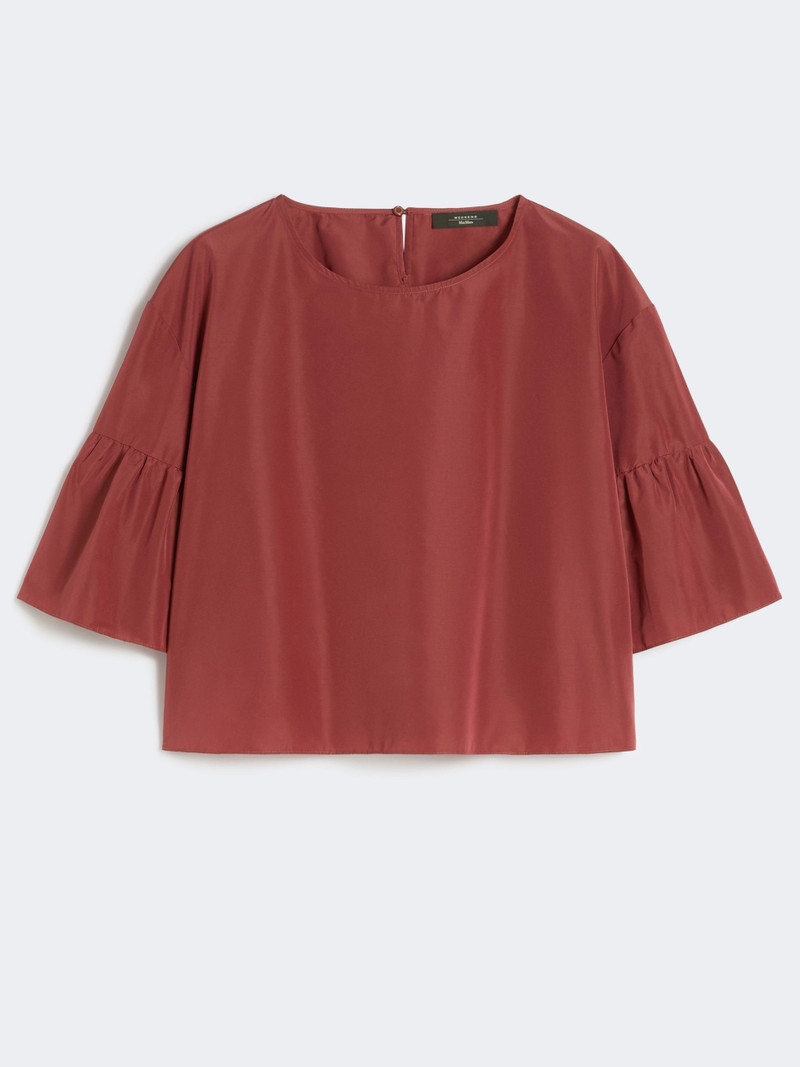 BREAK Cotton taffeta cropped blouse - CHERRY 6