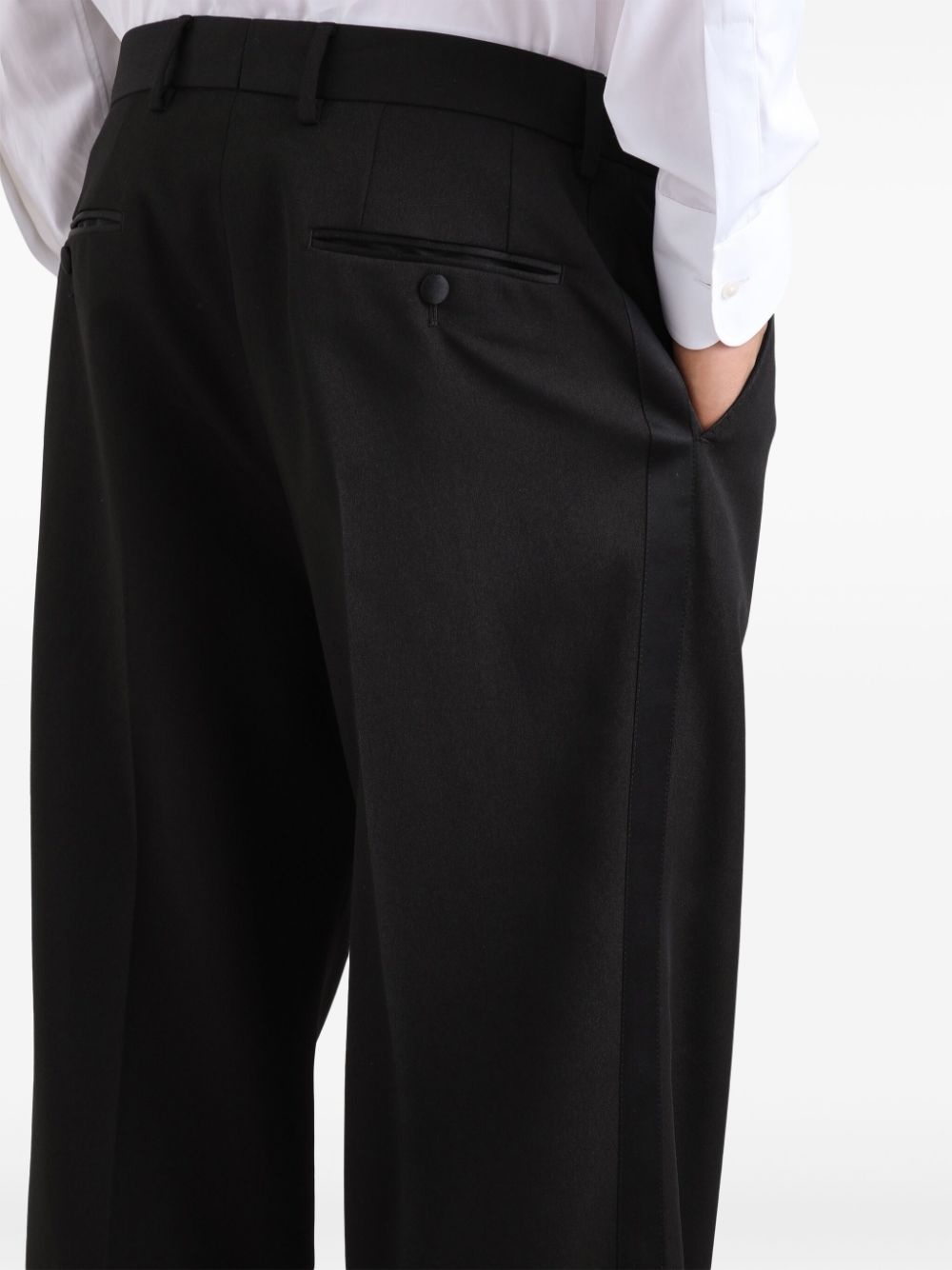 gabardine tuxedo trousers - 5