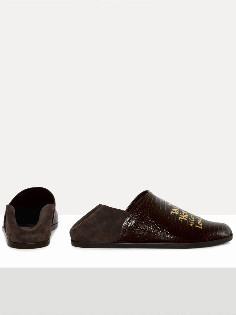 TUESDAY SLIPPER - BROWN/GOLD PRINT 5