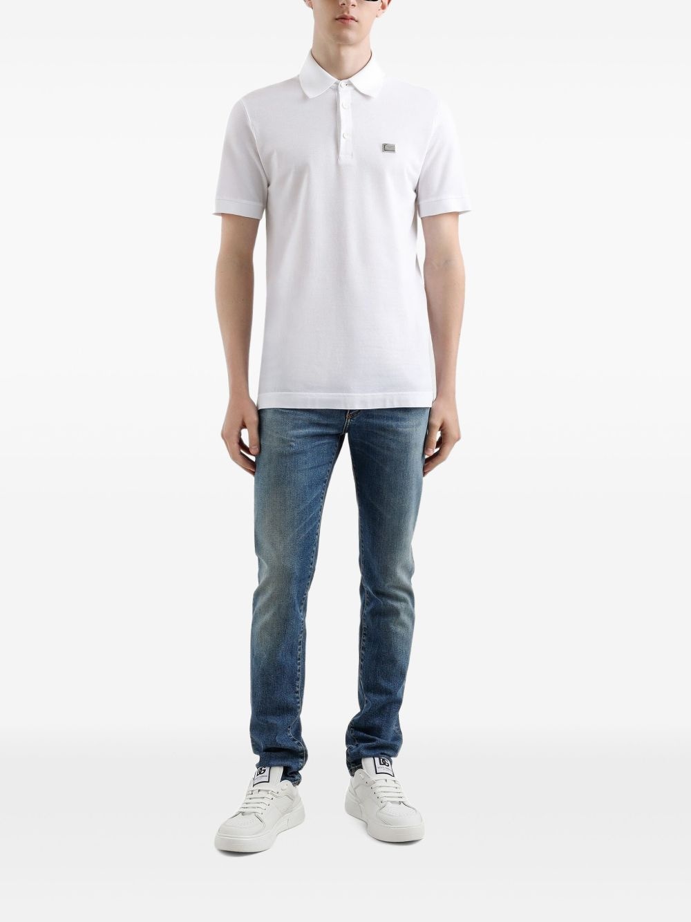 logo-plaque polo shirt - 2
