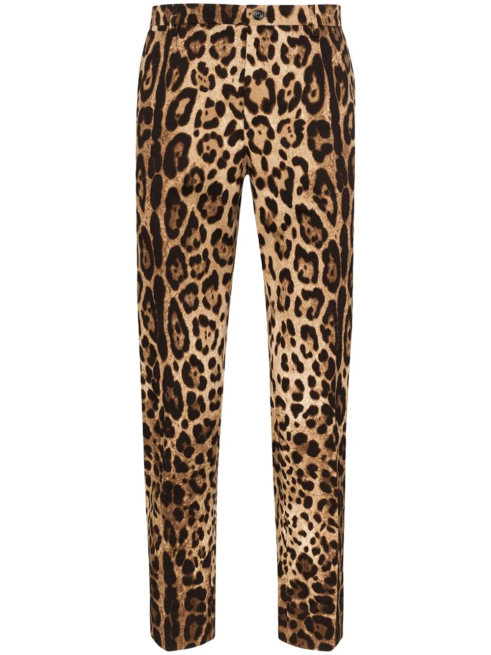 leopard-print trousers - 1