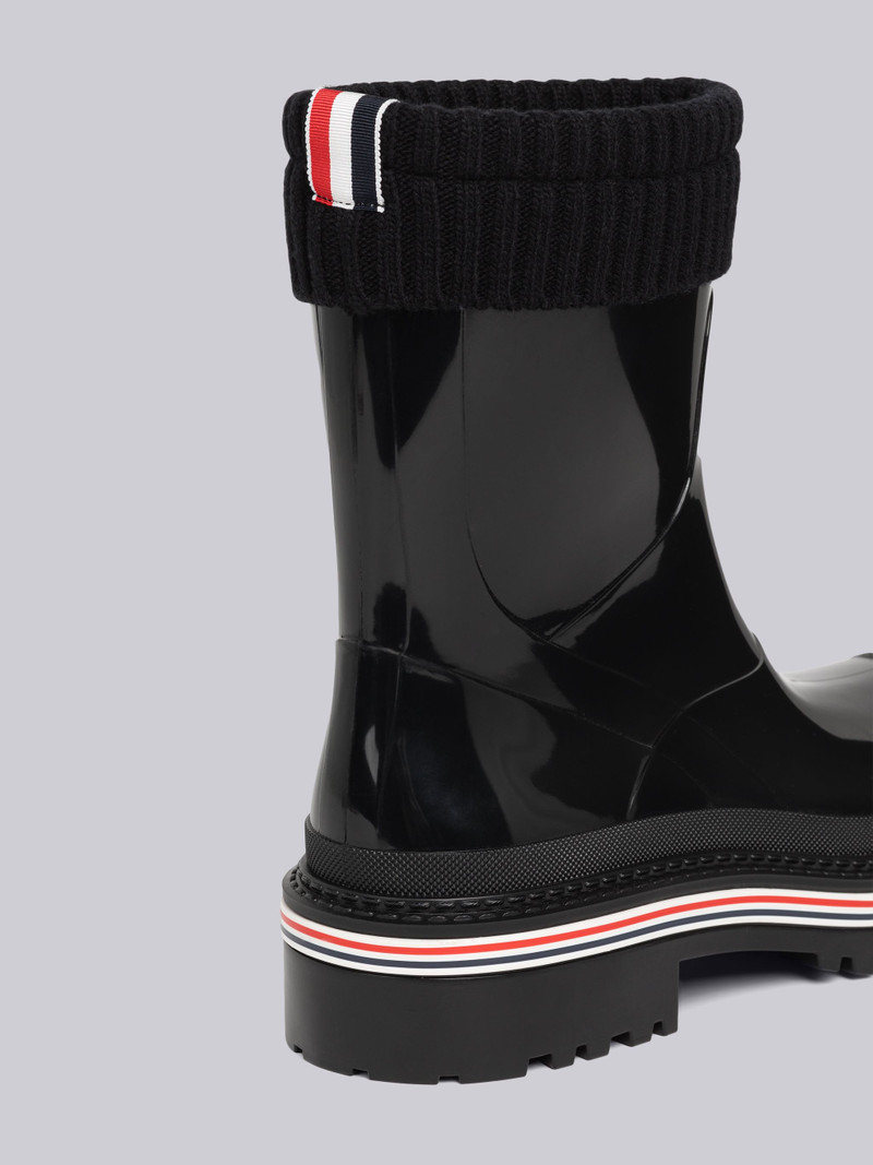 Thom Browne Molded Rubber Knit Cuff Mid Calf Rain Boot outlook