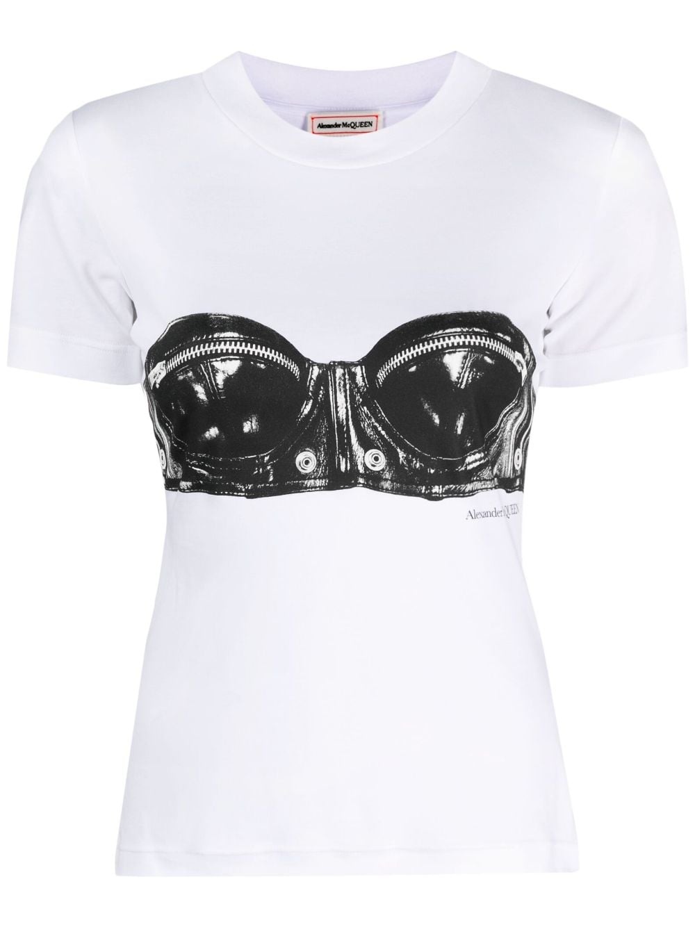 bra-print T-shirt - 1