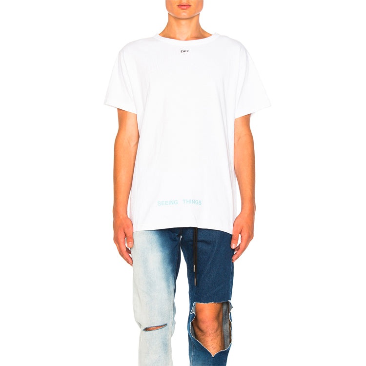 Off-White Printing Short Sleeve Loose Fit White OMAA002G20JER0010188 - 3