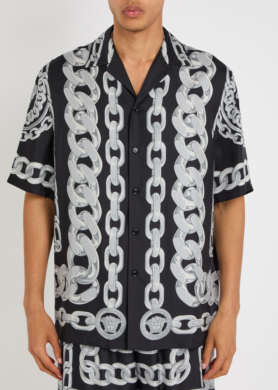 Versace Medusa Chains Silk-twill Shirt - 2