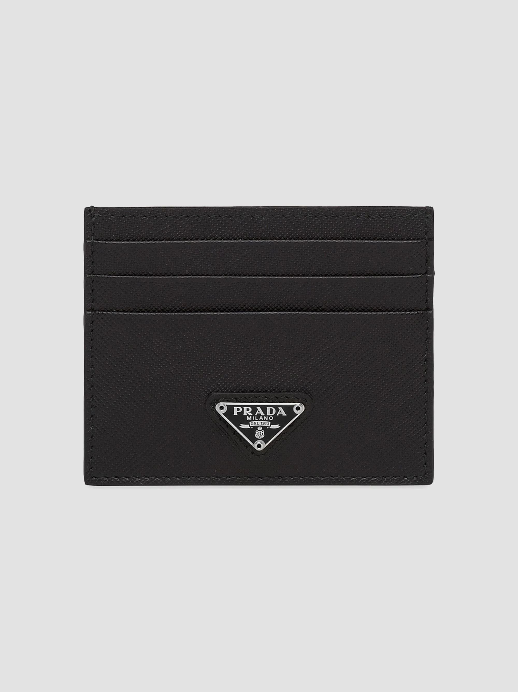 Women's Saffiano Leather Card Holder - Black - 1