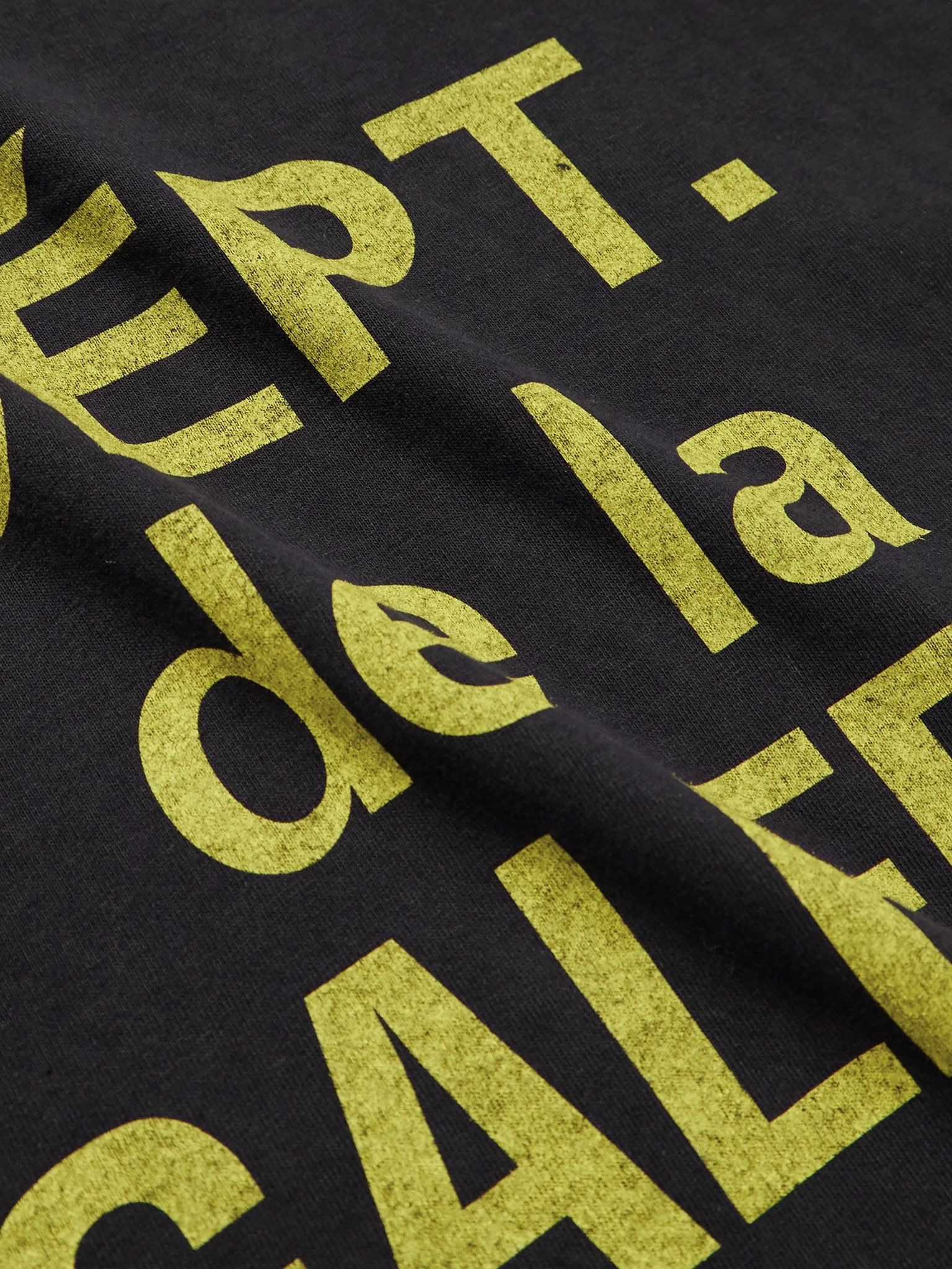 French Logo-Print Cotton-Jersey T-Shirt Black - 4