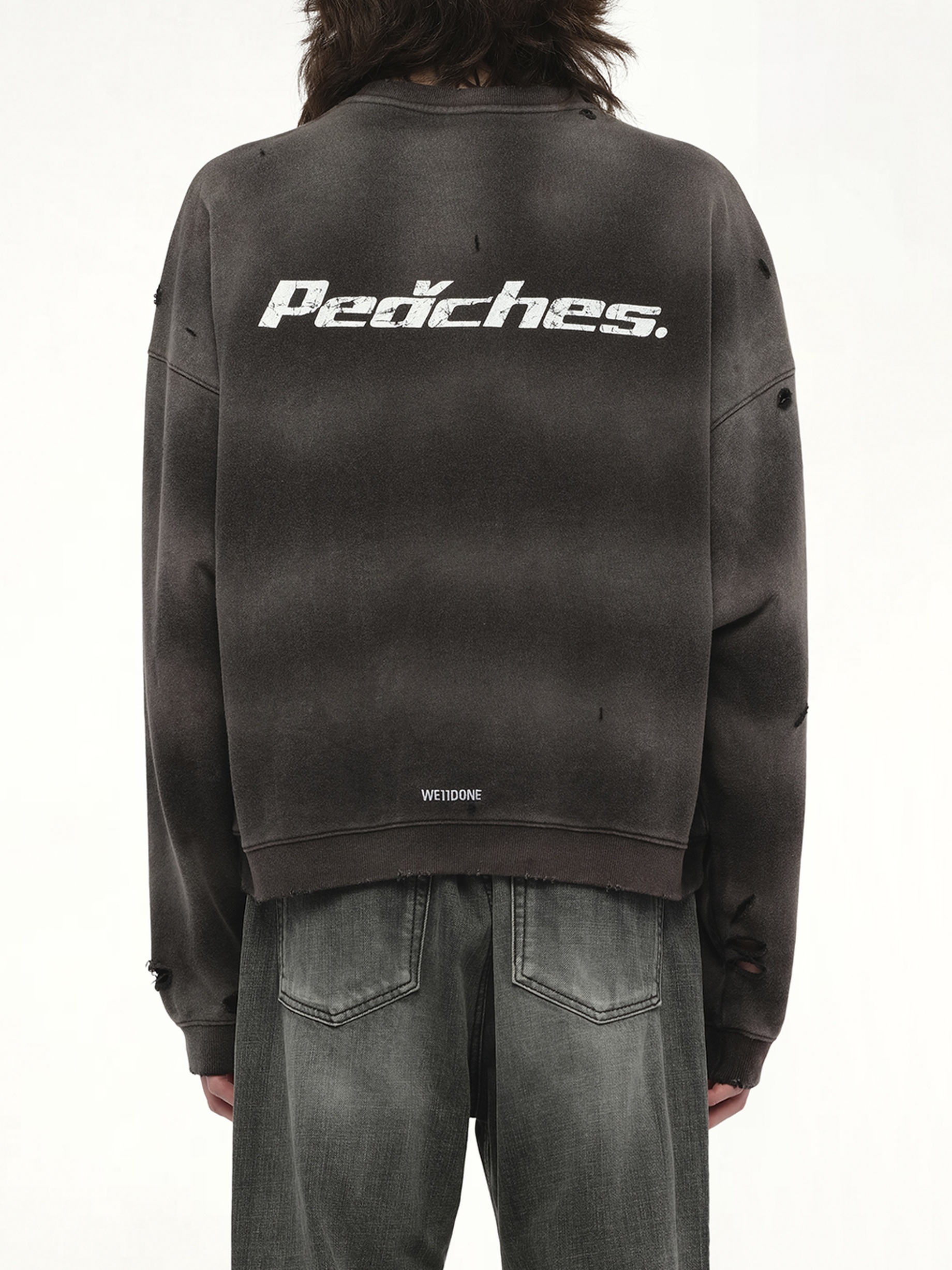 Peaches Print Sweatshirt in Charcoal - 5
