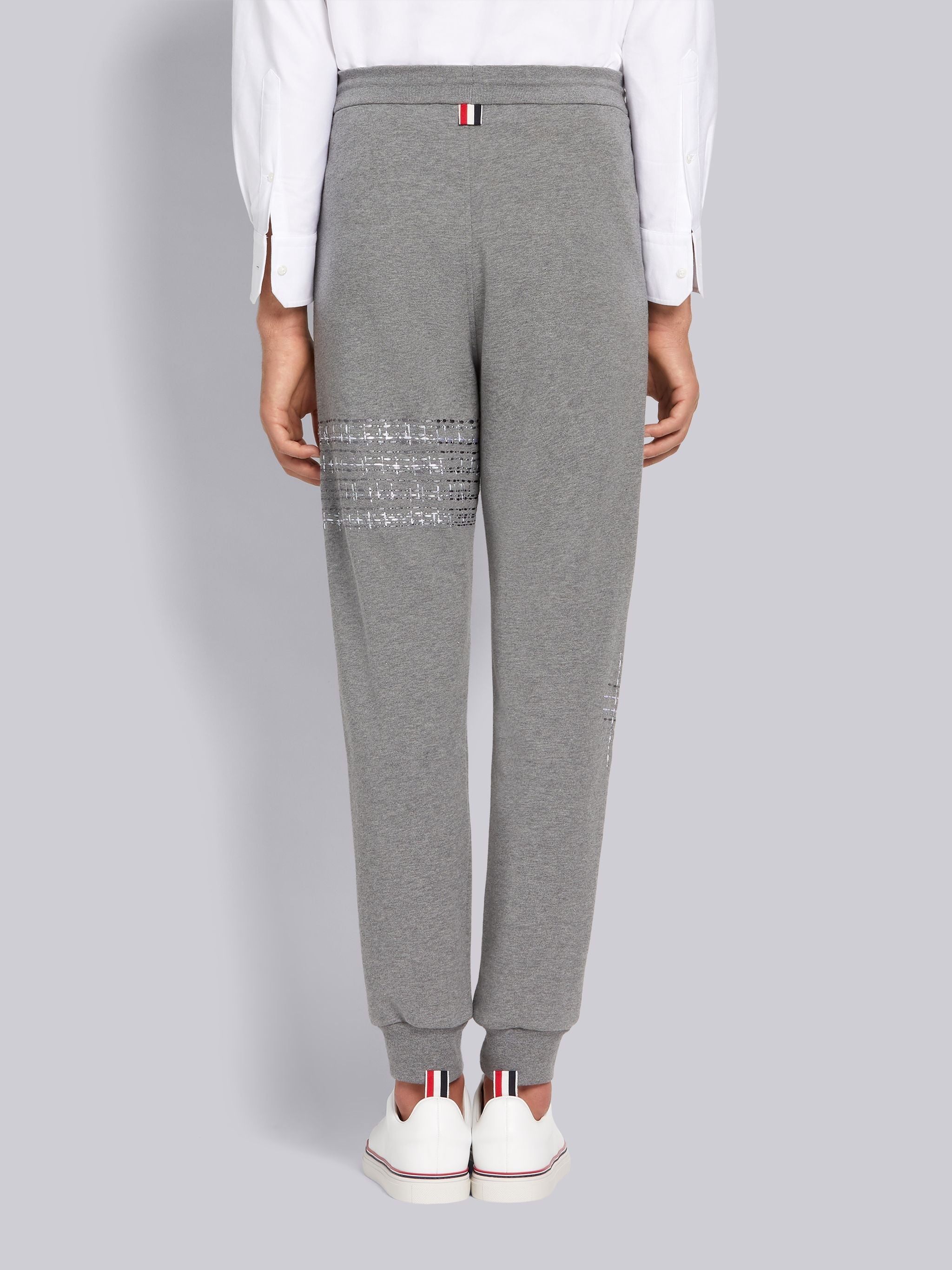 Medium Grey Lightweight Loopback Terry Mending Stitch Sweatpants - 3