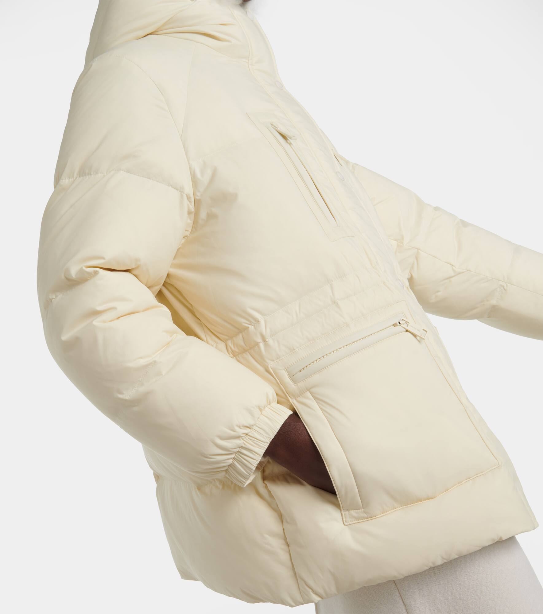 Shearling-trimmed down jacket - 5