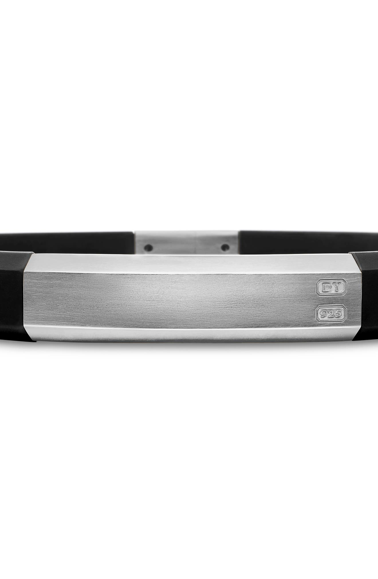 David Yurman Streamline ID Black Rubber Bracelet in Sterling Silver/Black at Nordstrom - 4