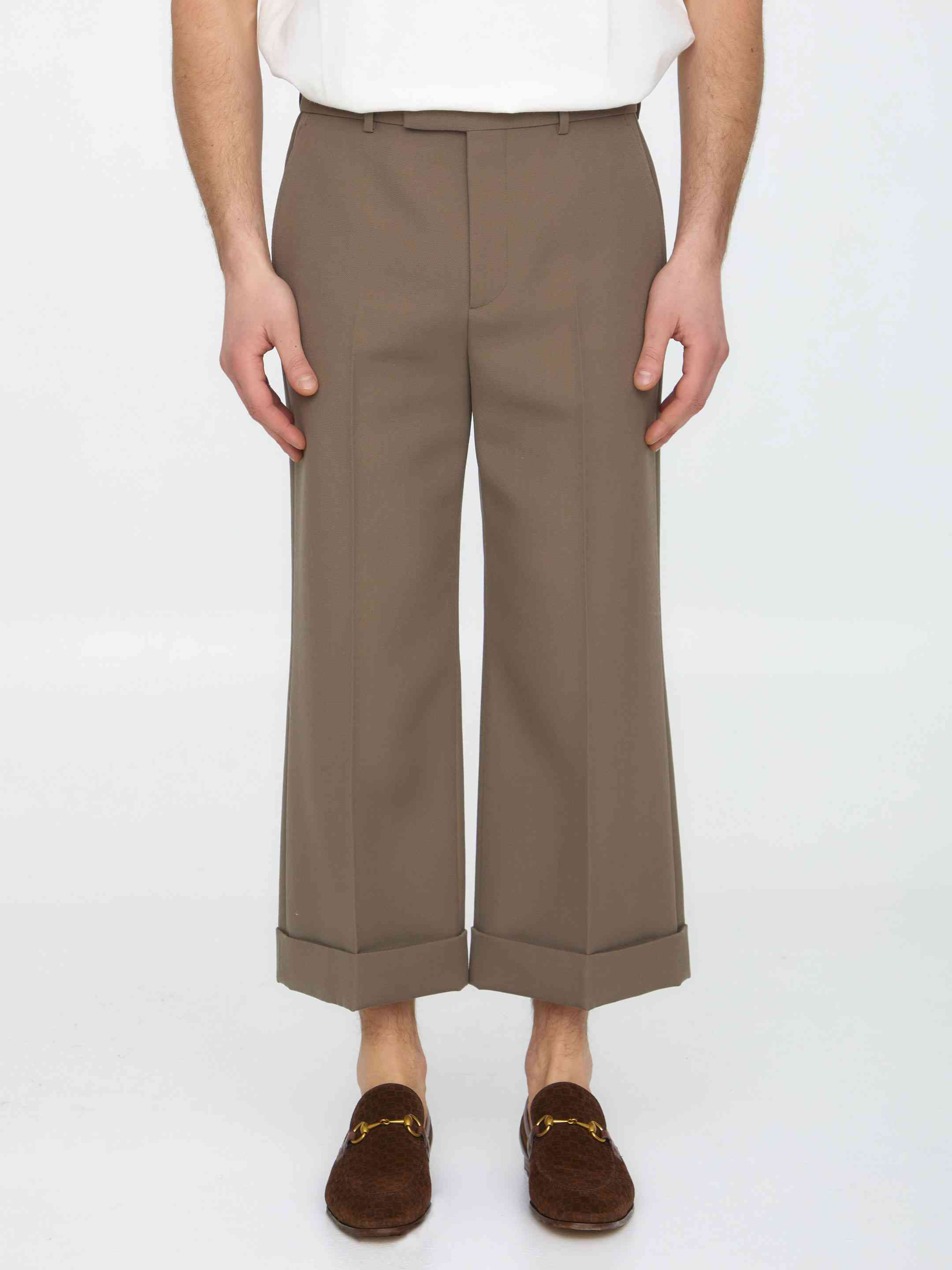 Gucci Men Textured Gabardine Trousers - 1