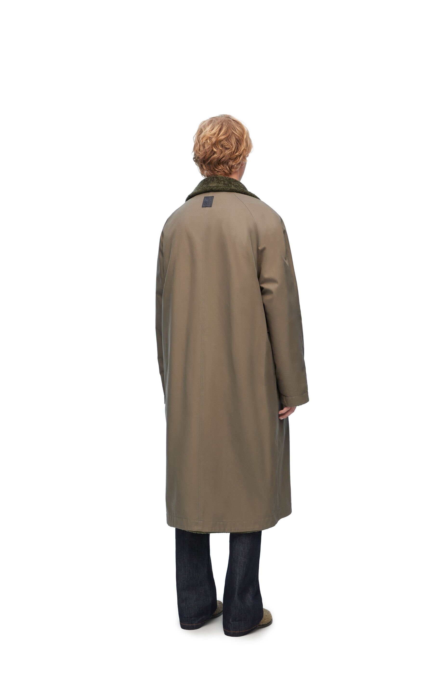 Coat in cotton and shearling - 4