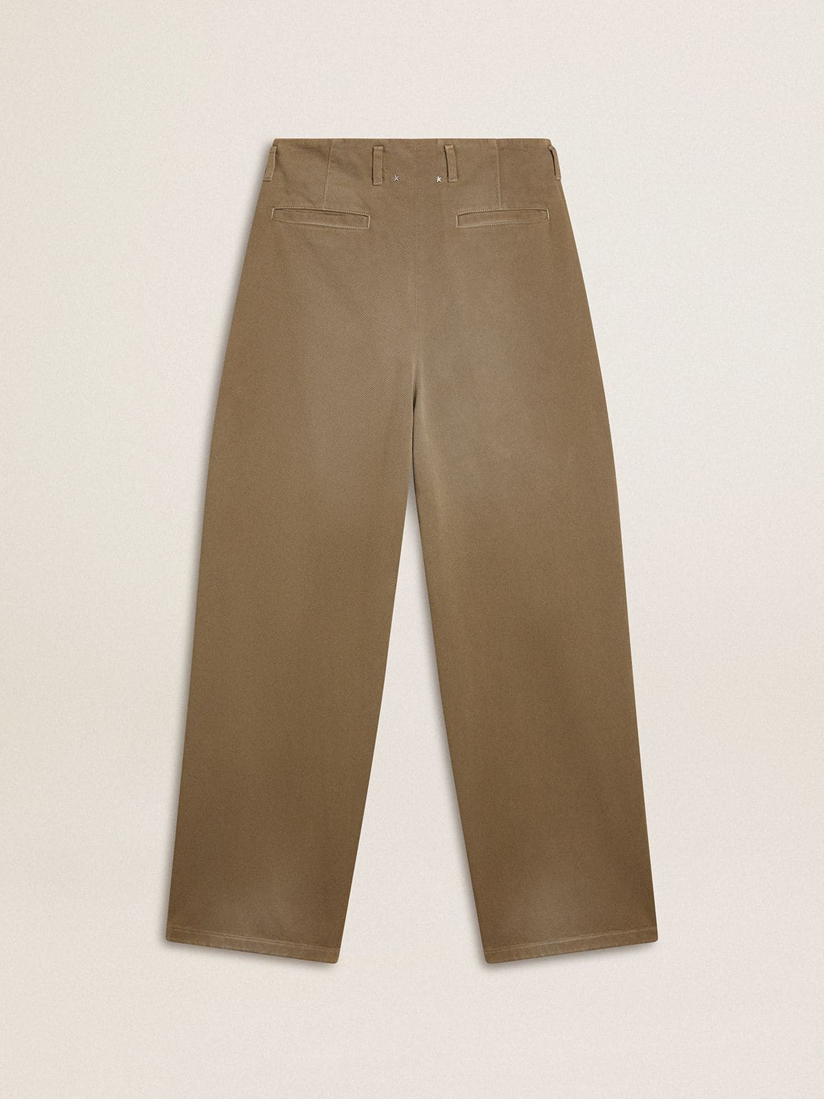 Women's khaki cotton pants - 6