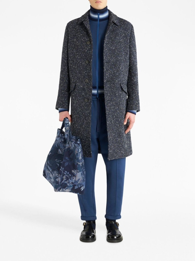 Etro contrasting-trim button-down coat outlook