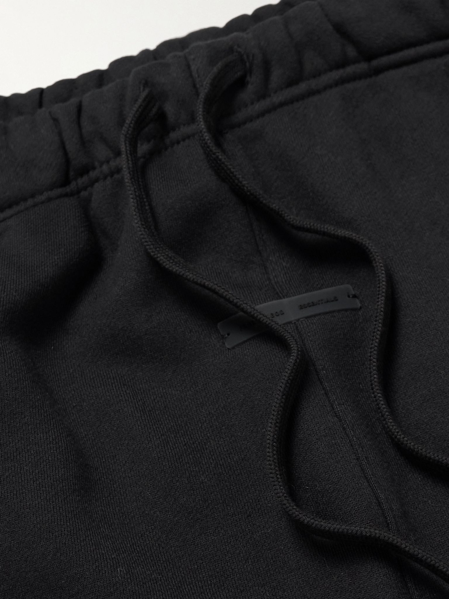 Straight-Leg Logo-Appliquéd Cotton-Blend Jersey Sweatpants Black - 5
