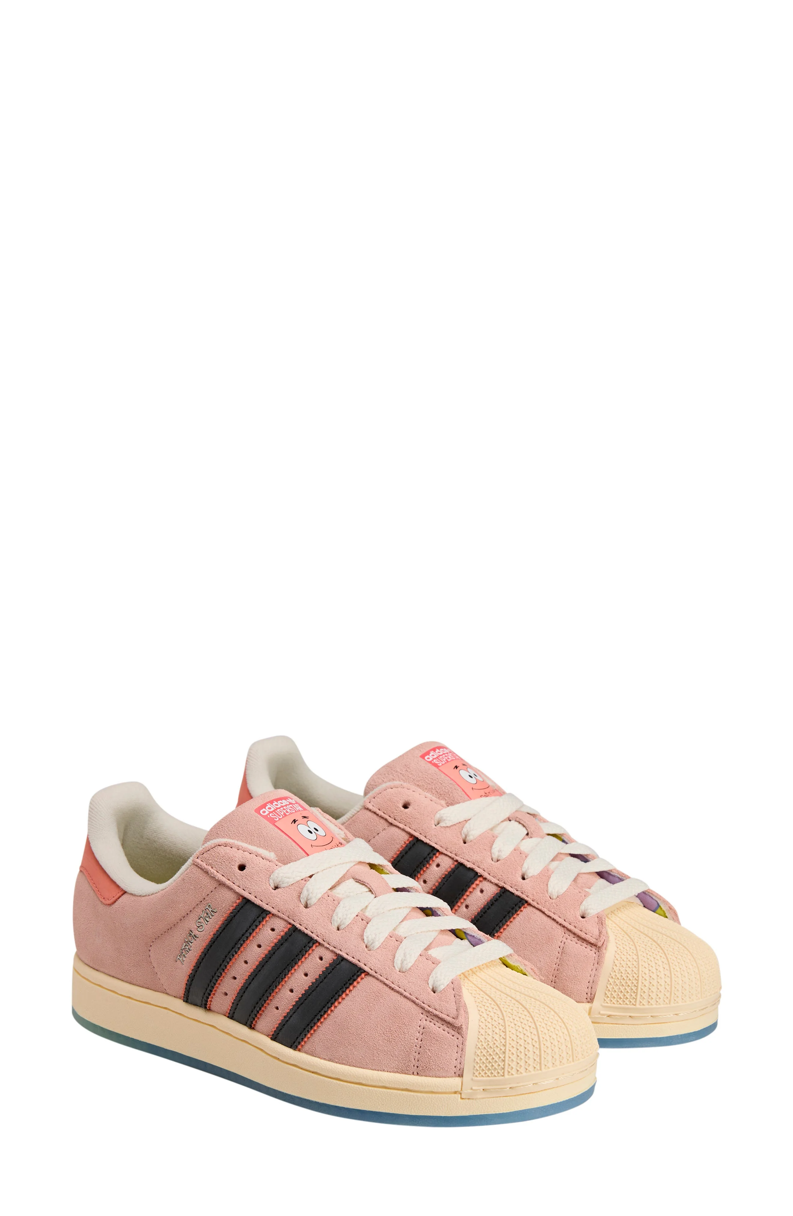 adidas x 'SpongeBob SquarePants' Gender Inclusive 'Patrick Star' Suede Superstar Sneaker in Core Bla - 1
