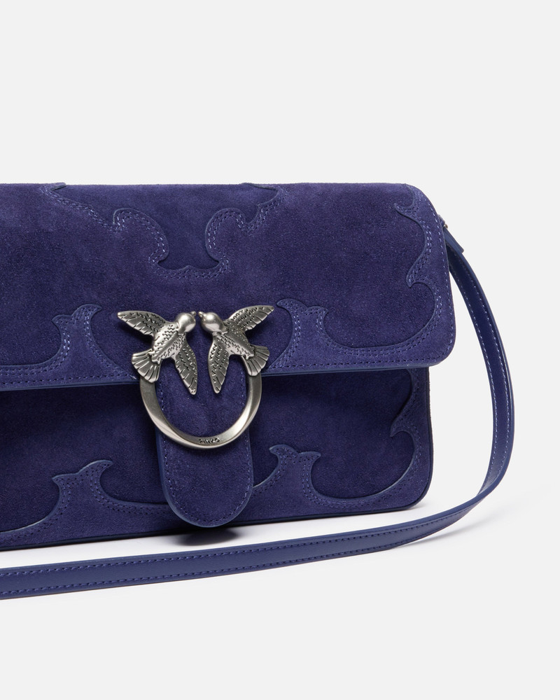 LOVE BAG ONE SLOUCHY MEDIUM SHOULDER BAG IN SUEDE WITH INLAYS 3
