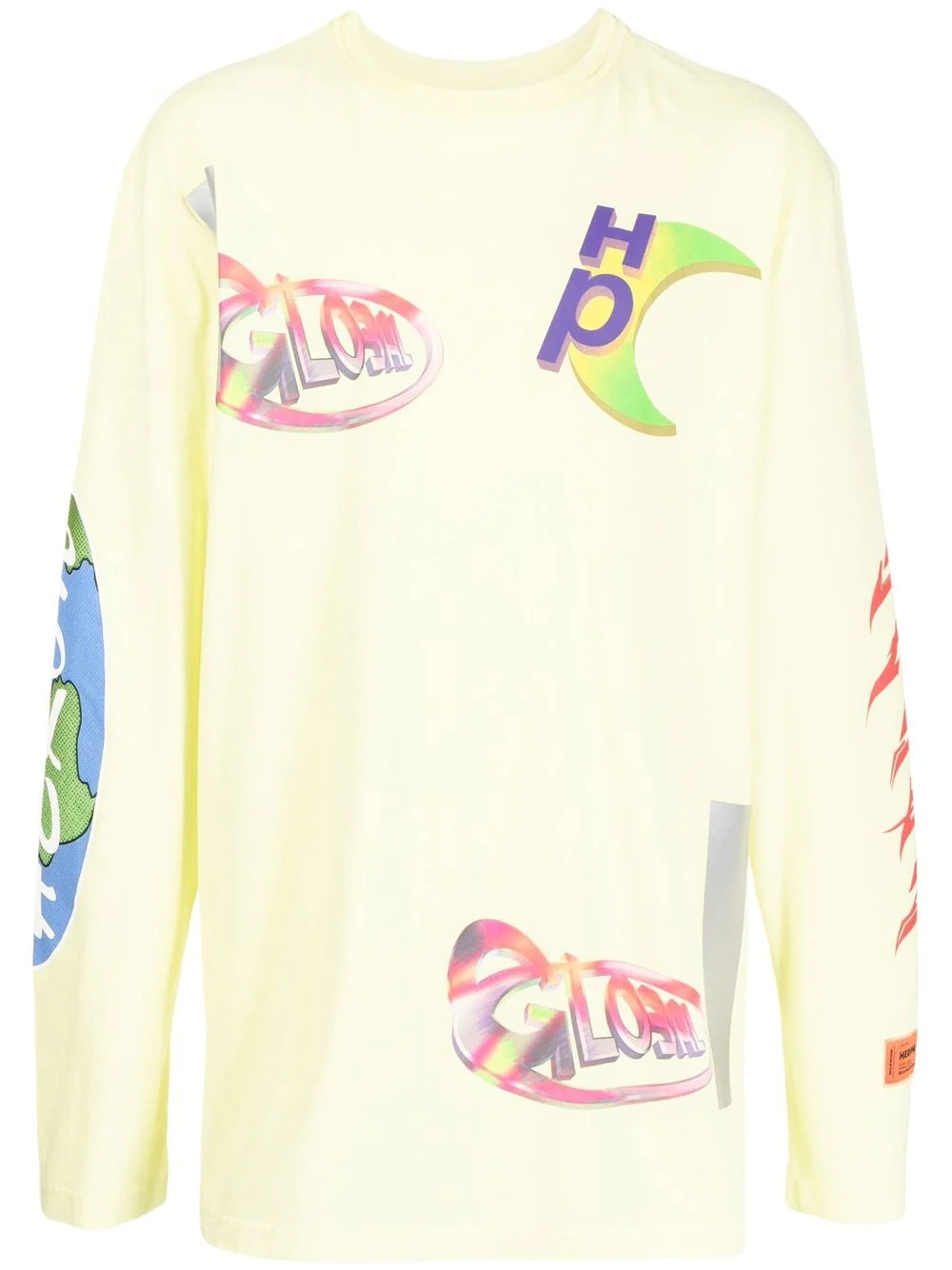 Global-print long-sleeve T-shirt - 1