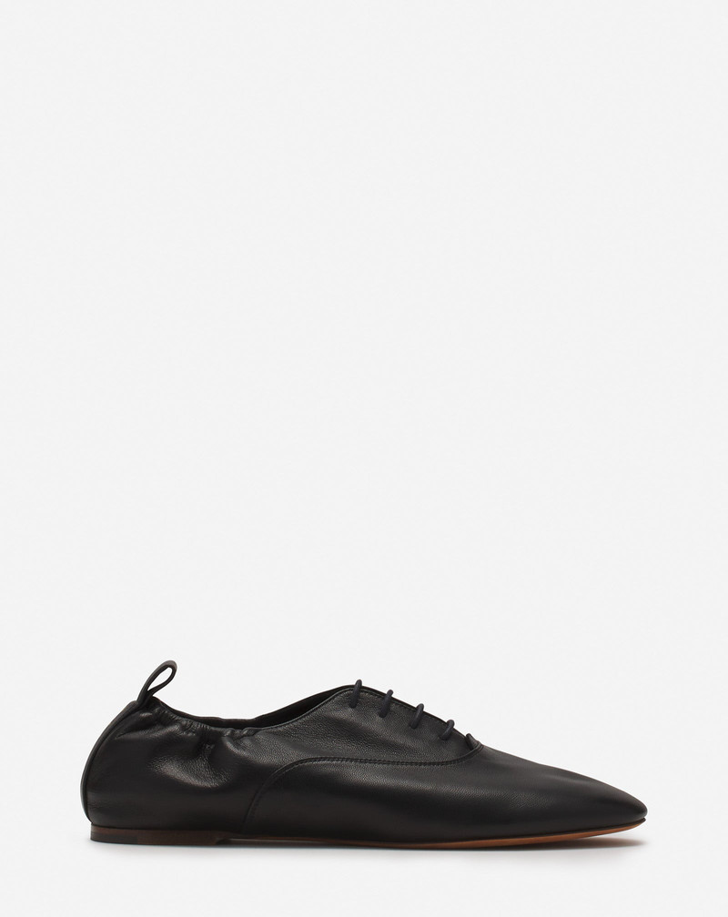 LACE-UP LEATHER SLIPPERS - 1