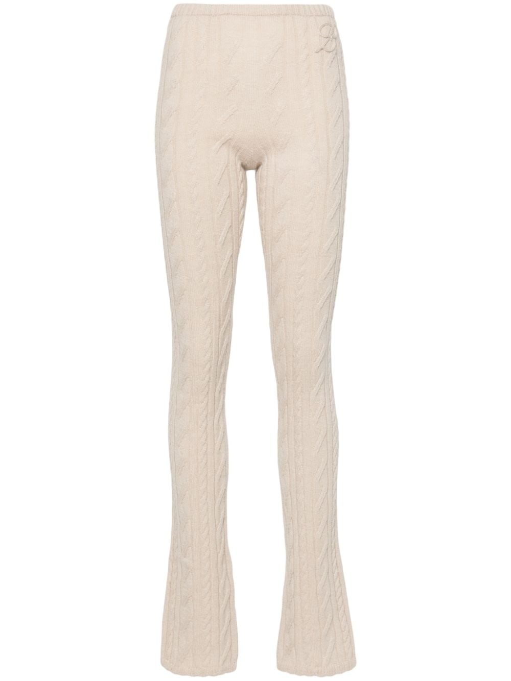 cable-knit straight trousers - 1