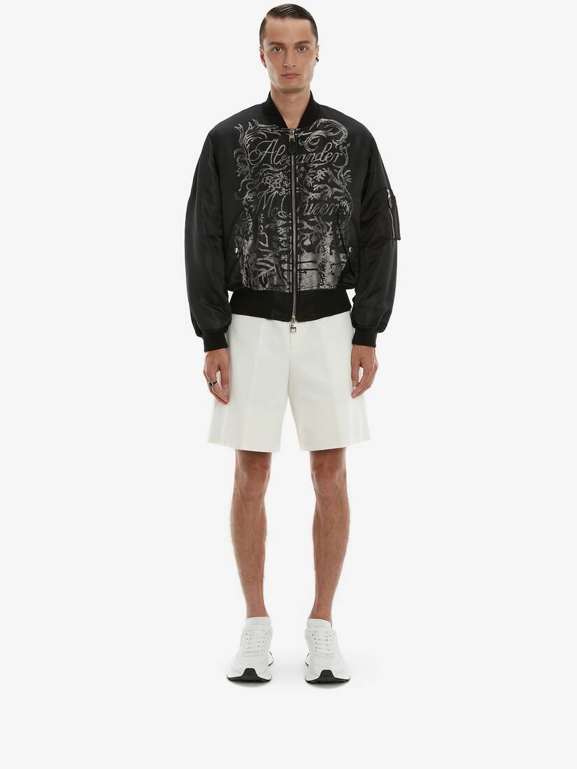 Blake Illustration Bomber Jacket in Black/ivory - 2