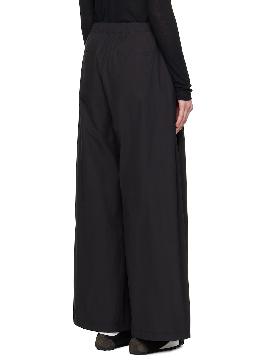 Black Three Tuck Banding Trousers - 3