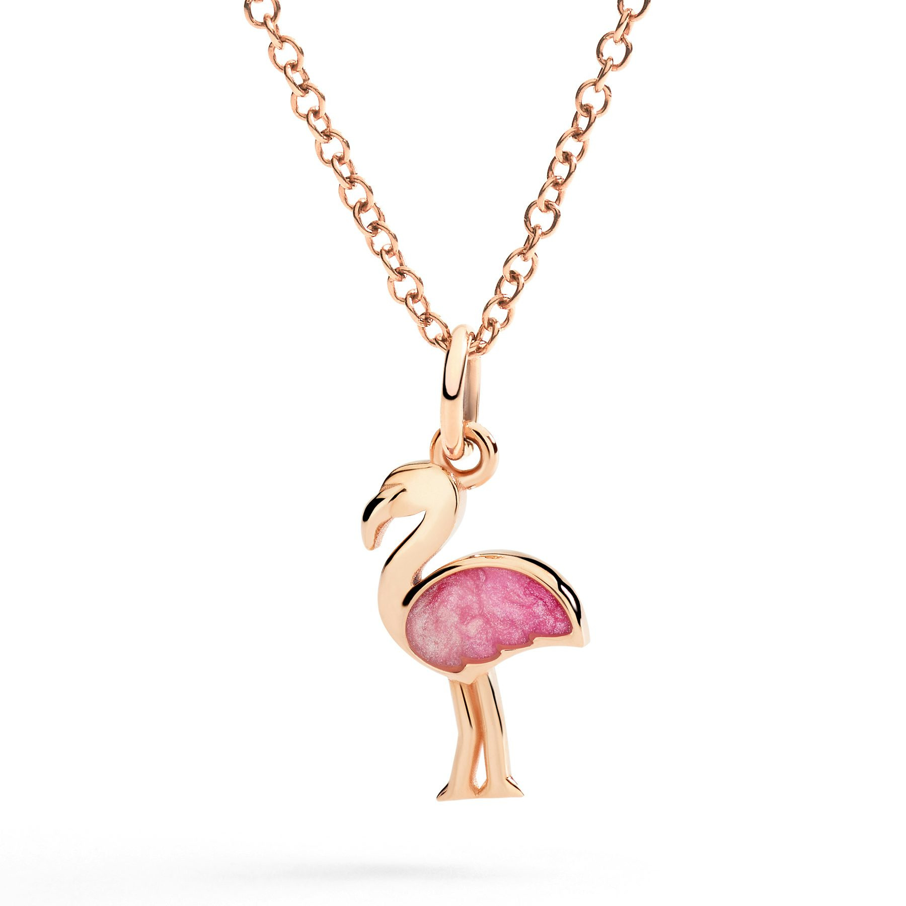 ROSE GOLD & ENAMEL FLAMINGO CHARM - 2
