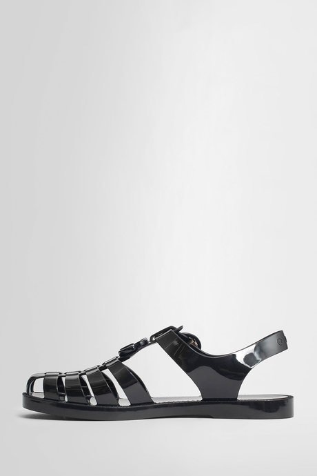 Gucci men's black rubber sandals with double g - 4