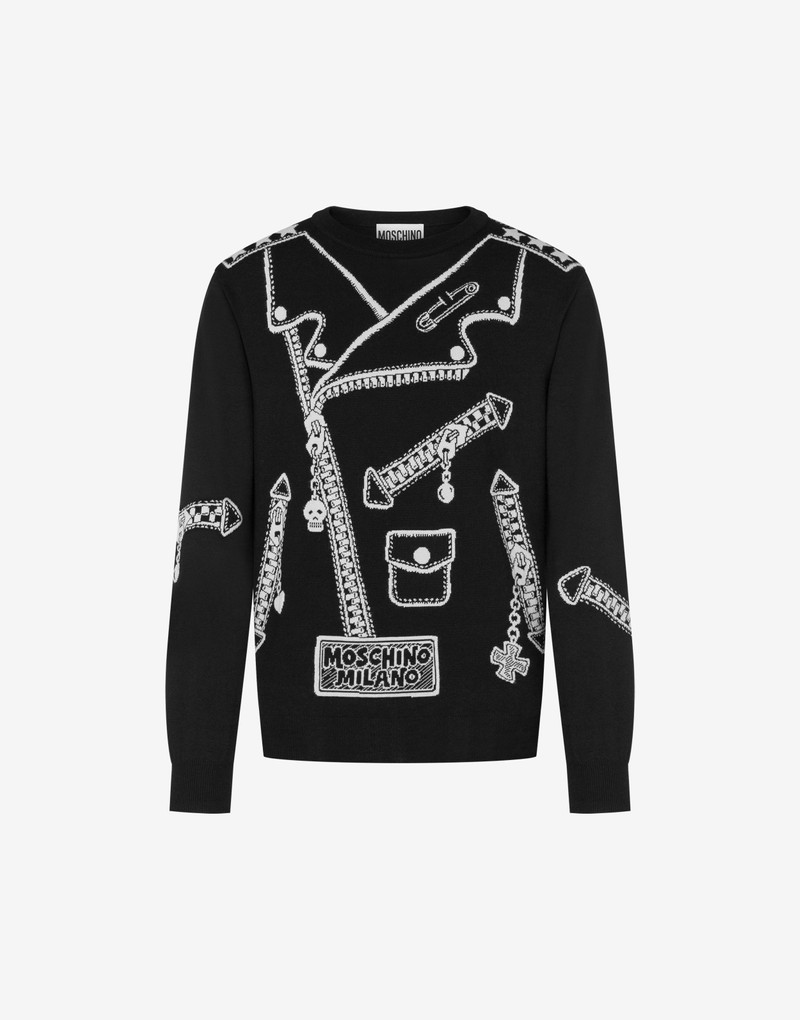 BIKER INLAY WOOL JUMPER 1