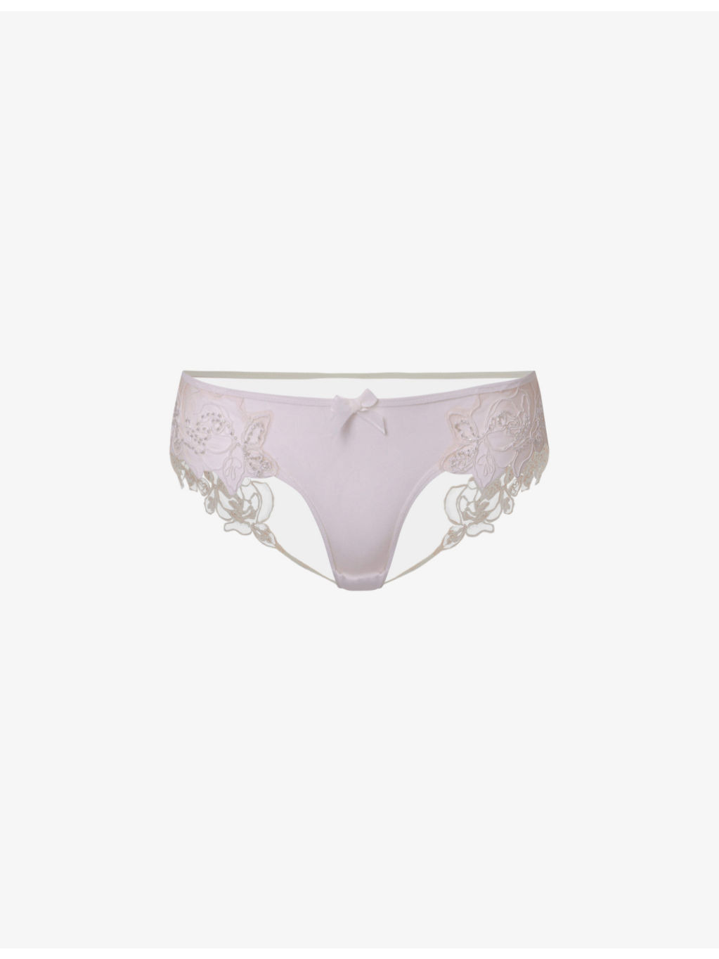 Lindie mid-rise embroidered floral mesh briefs - 2