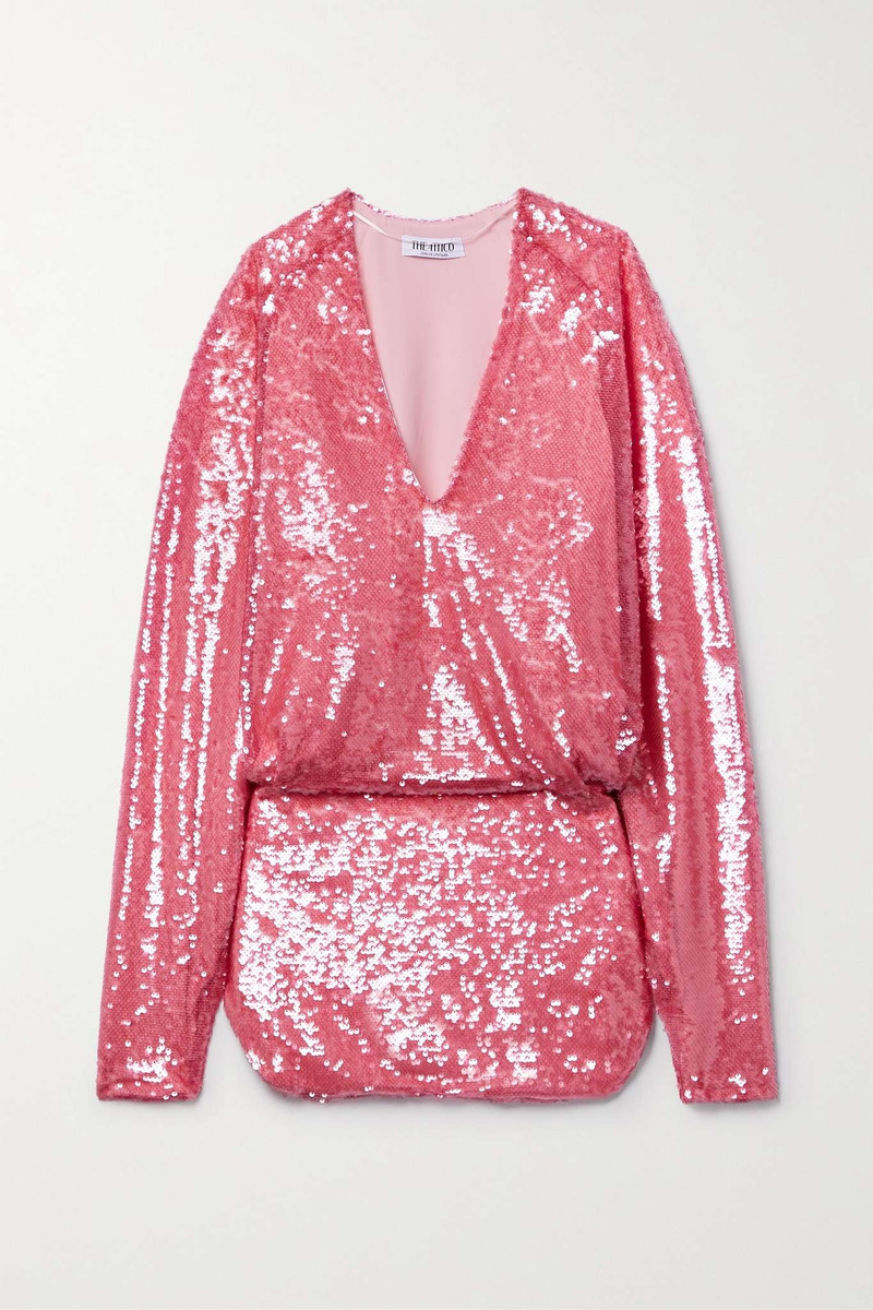Gael draped sequined crepe mini dress - 1