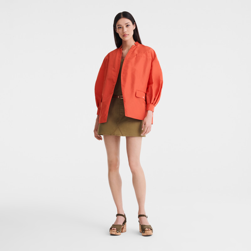 Longchamp Kimono jacket Tomato - Technical taffeta outlook