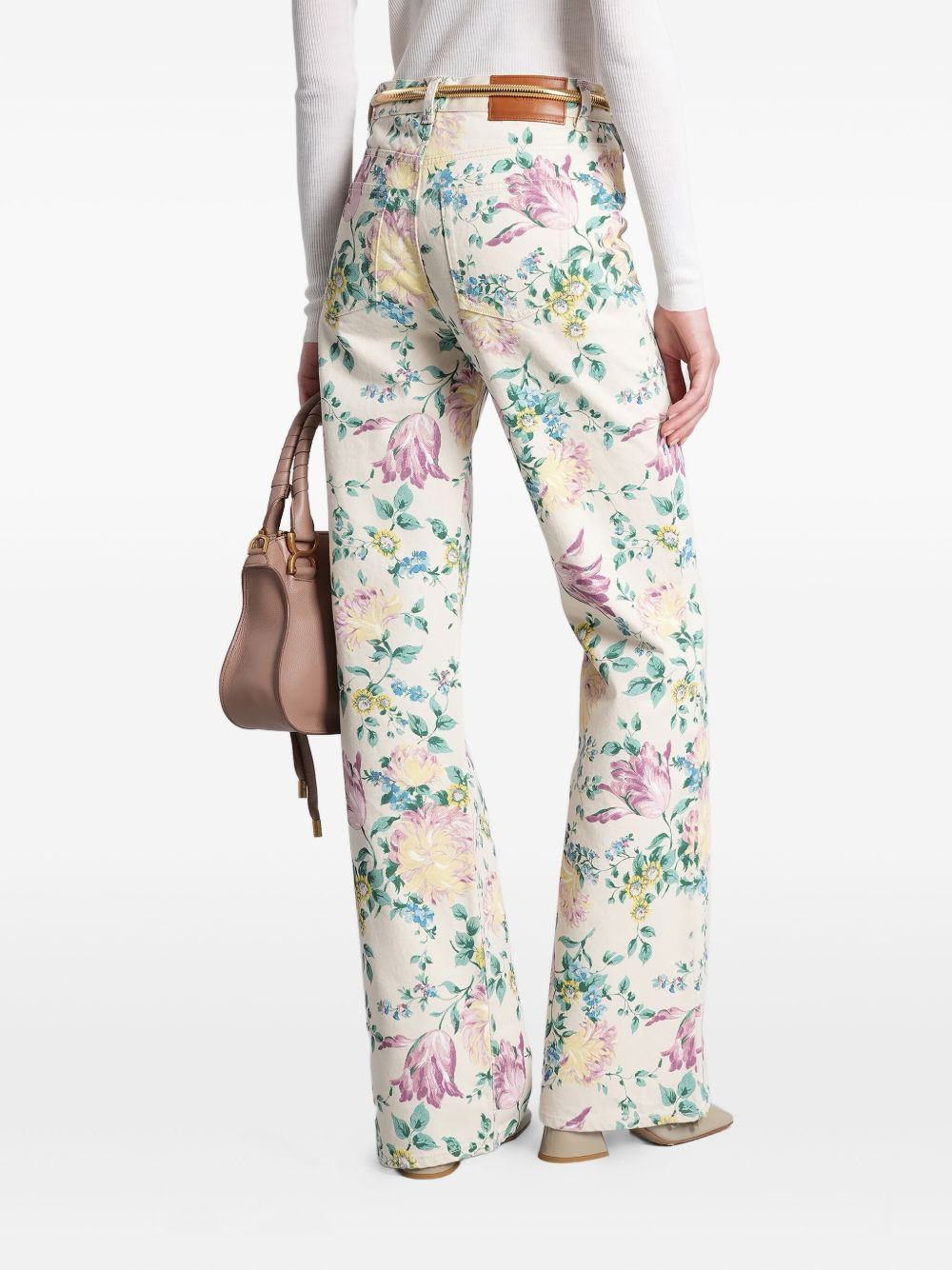 floral-print jeans - 4