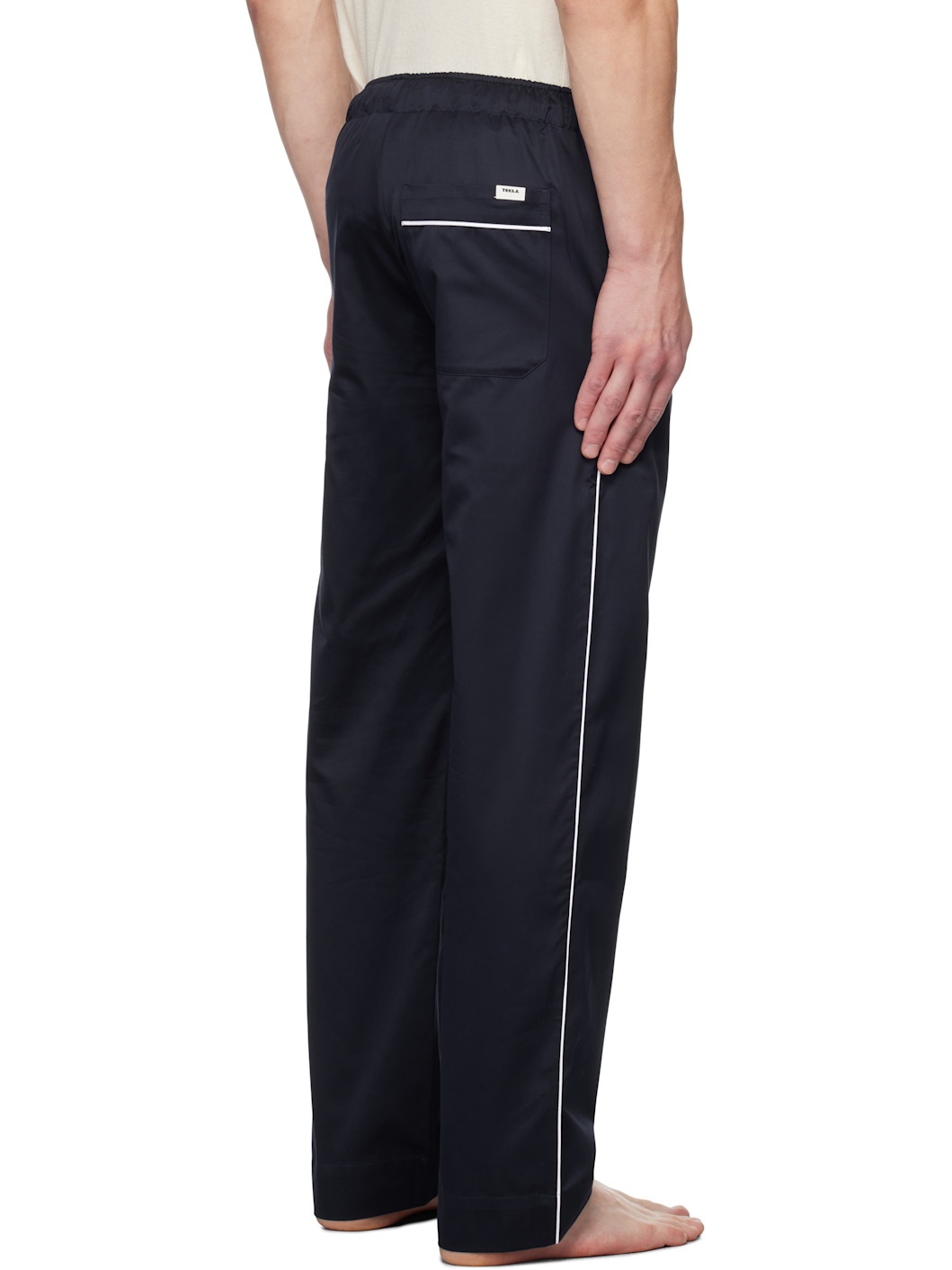 Navy Sateen Pyjama Pants - 3