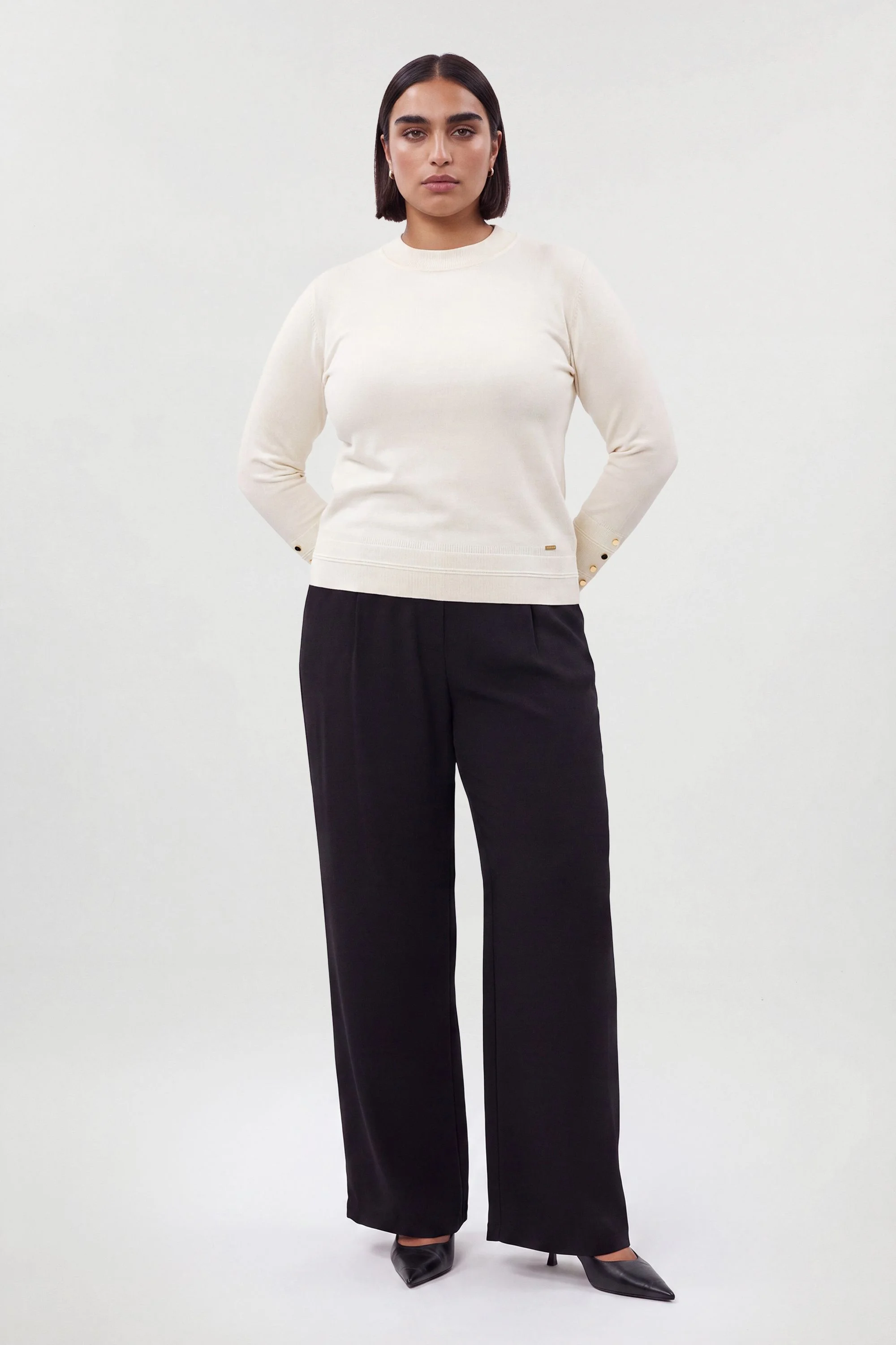 Plus Size Forever Viscose Blend Knitted High Neck Jumper - 1