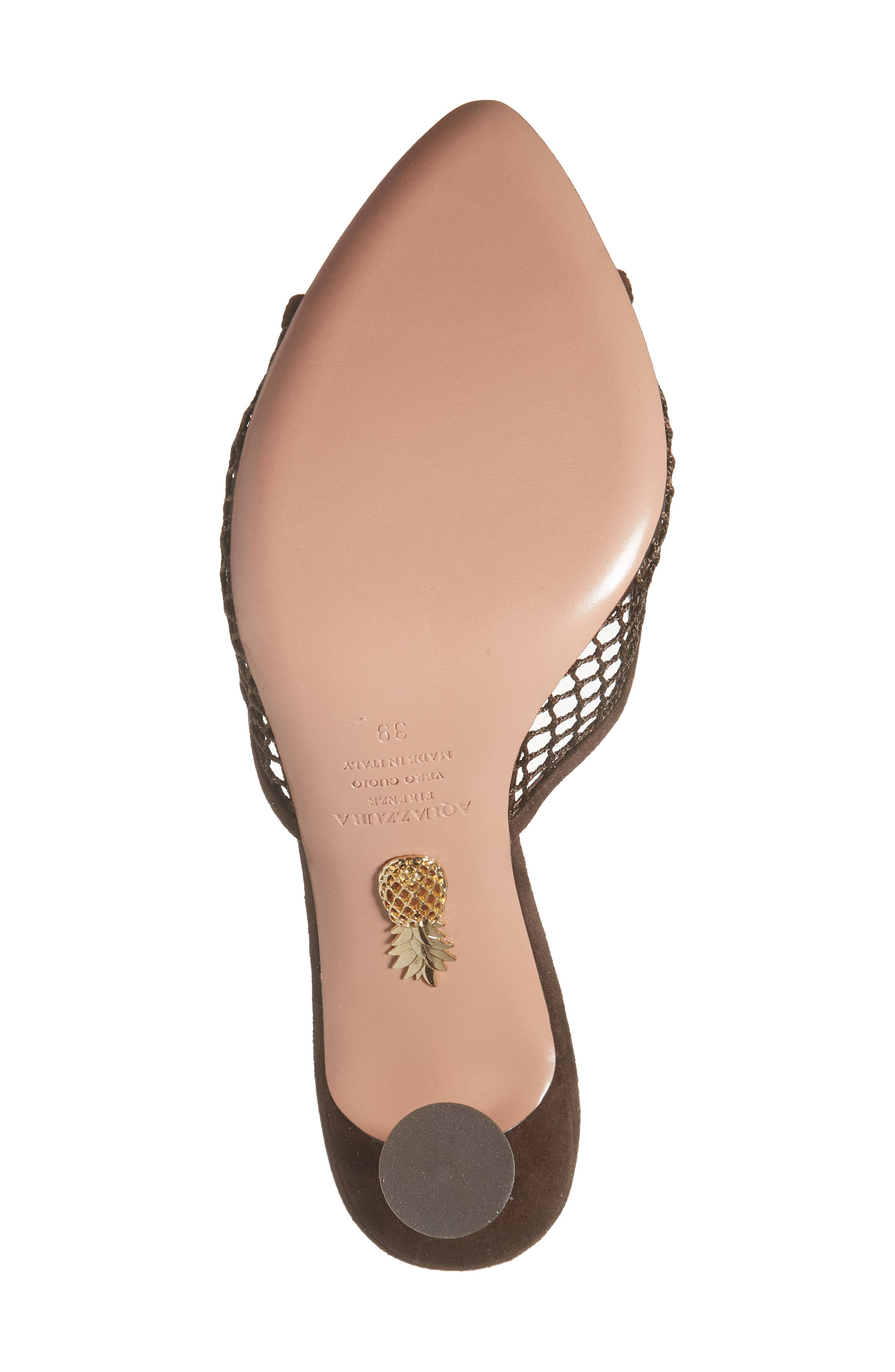 Aquazzura Bisous Mesh Slide Sandal in Espresso at Nordstrom - 6