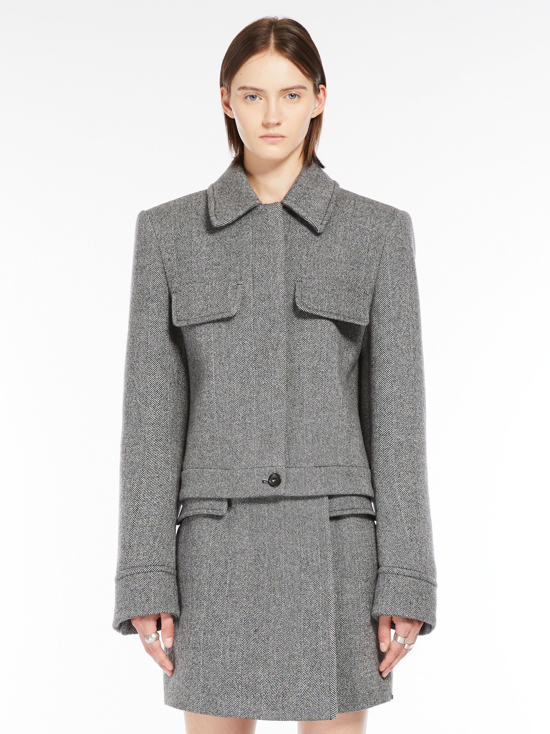 FRANCIA Short herringbone wool jacket - 3