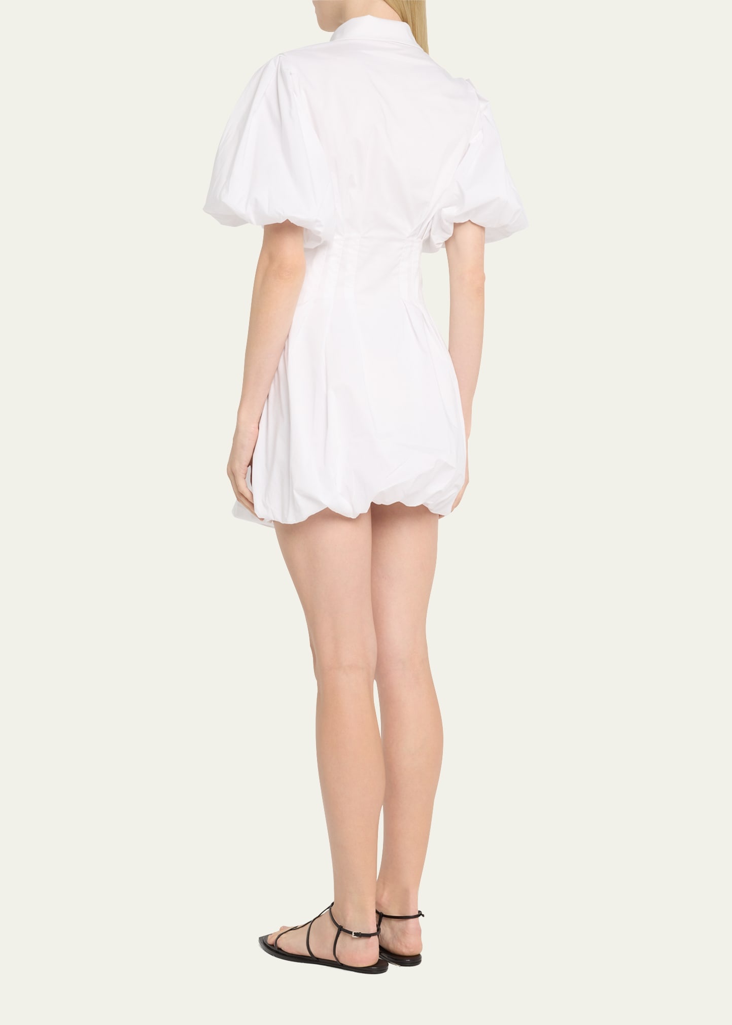 Cleo Polin Balloon-Sleeve Pleated Mini Dress - 3