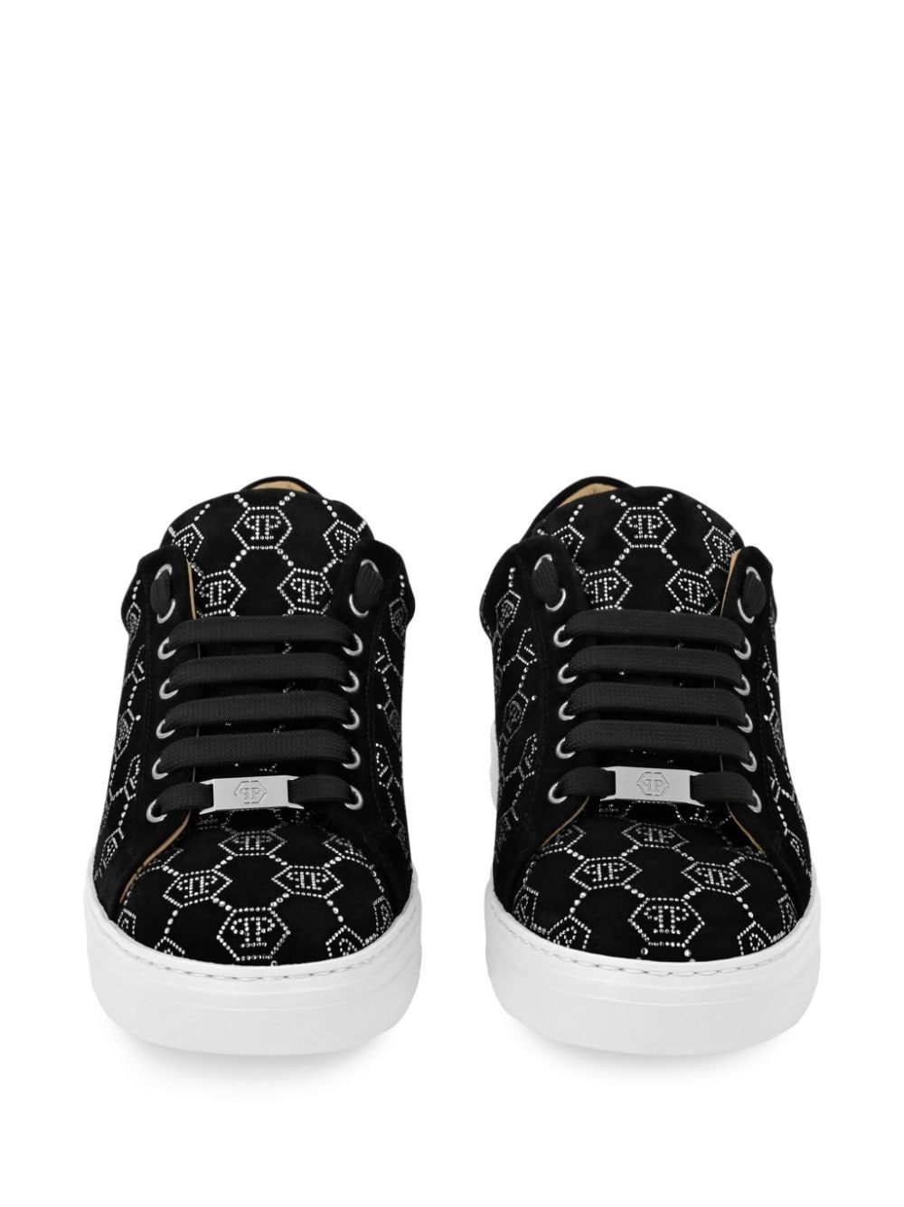 rhinestone monogram sneakers - 3