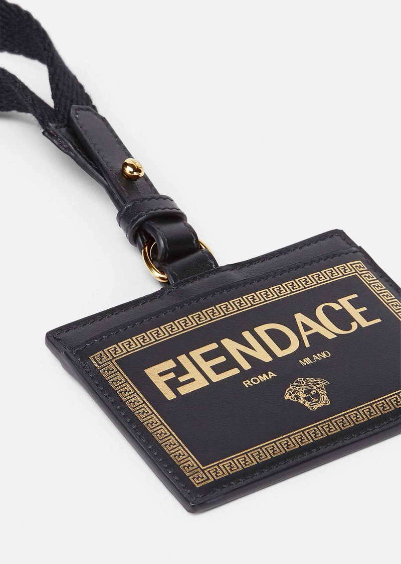 VERSACE Fendace Logo Leather Card Holder outlook