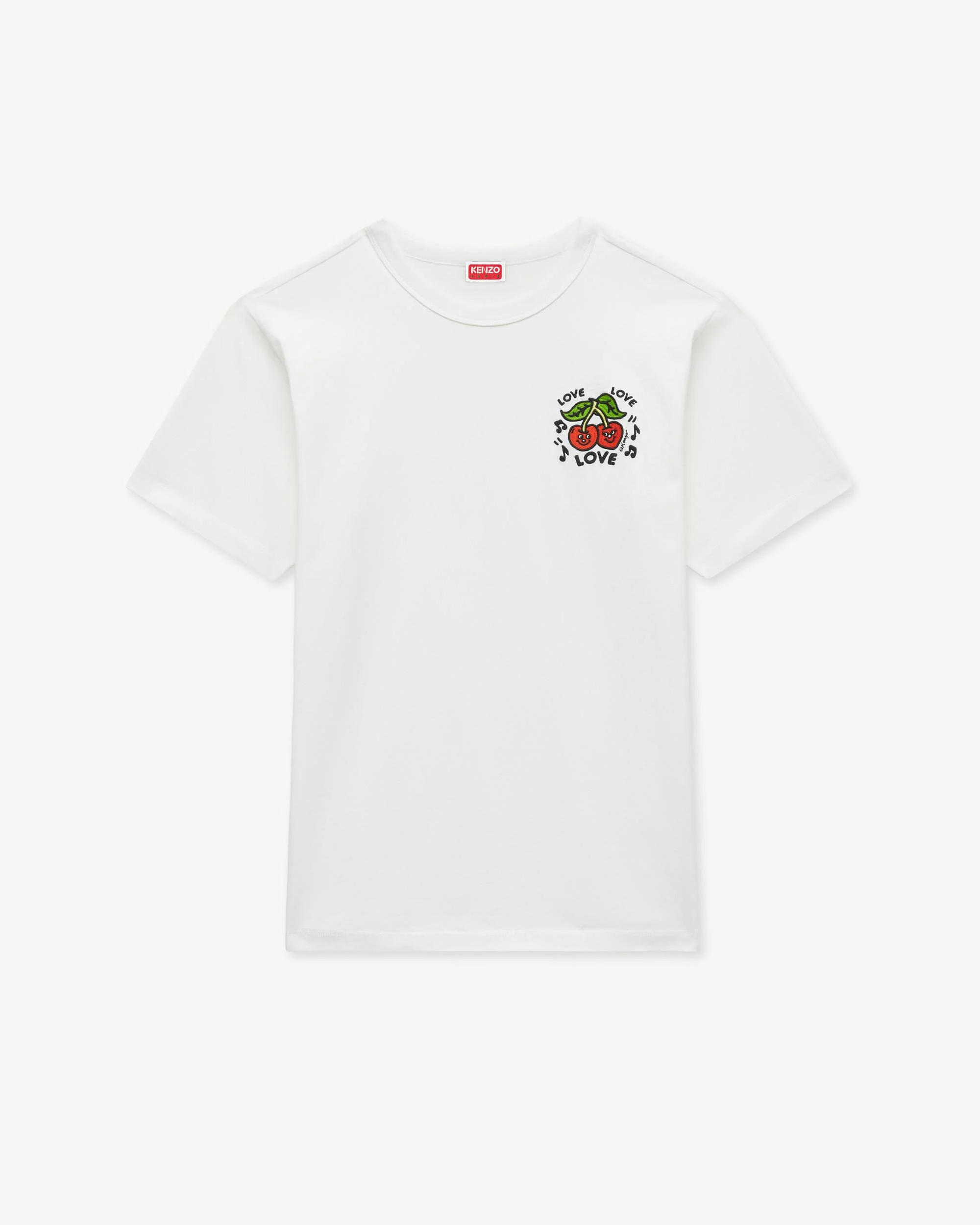'KENZO Loves' embroidered slim T-shirt in cotton - 1