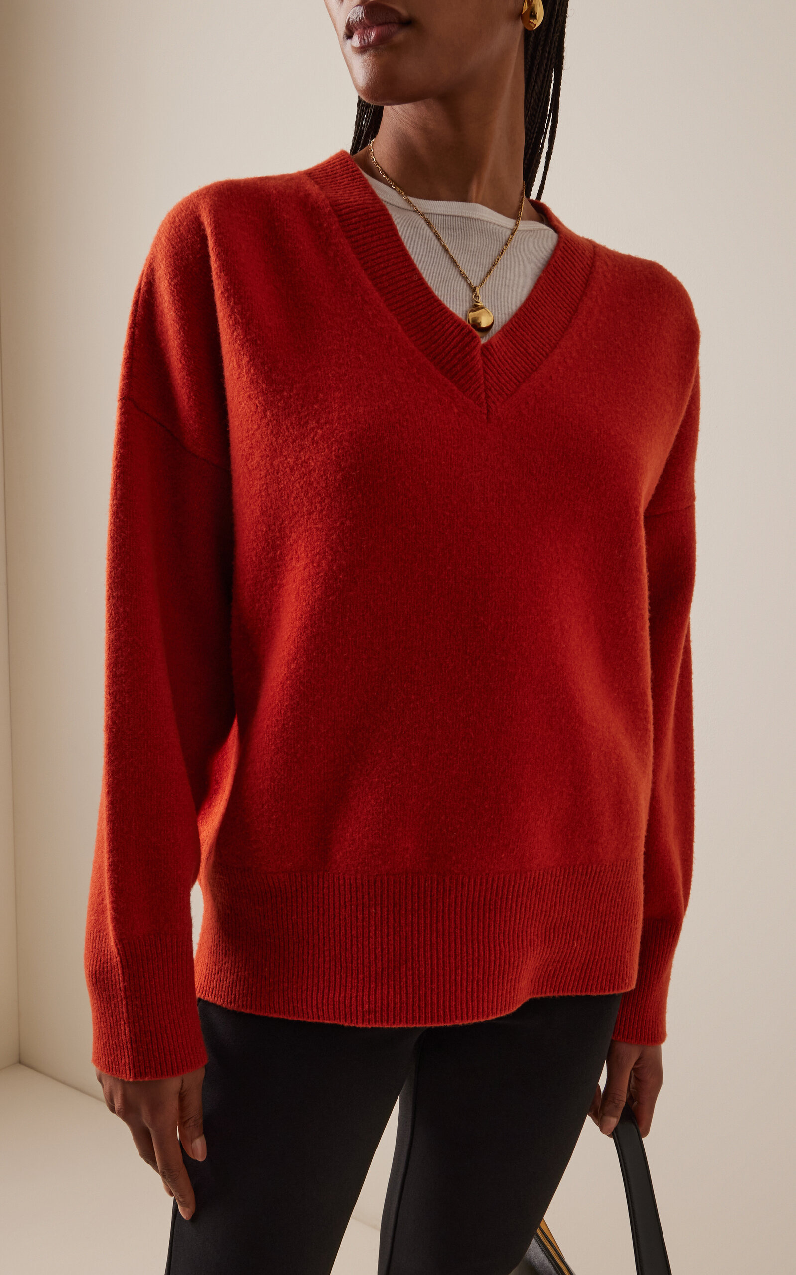 Knit Wool Sweater orange - 3